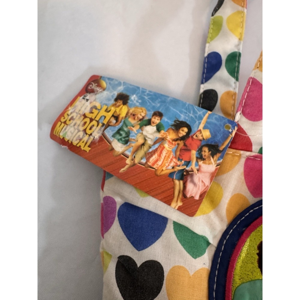 Disney High School Musical Heart Print Canvas Tote Purse Bag Y2K Movie Cast Rare - Picture 6 of 6
